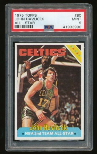 1975 Topps 80 John Havlicek All - Star Celtics Hof Psa 9 Pl