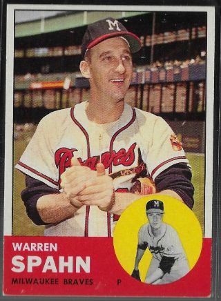 1963 Topps Baseball Warren Spahn 320 Low