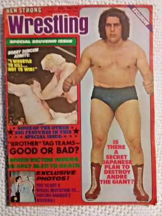 3 Ben Strong Wrestling Magazines 1975 Andre The Giant 5