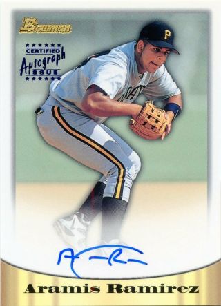 Aramis Ramirez 1998 Bowman Blue Ink On Card Autograph Pittsburgh Pirates