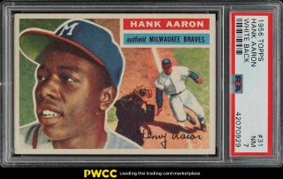 1956 Topps Hank Aaron White Back 31 Psa 7 Nrmt (pwcc)