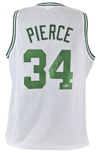 Celtics Paul Pierce Authentic Signed White Jersey Autographed Bas Beckett