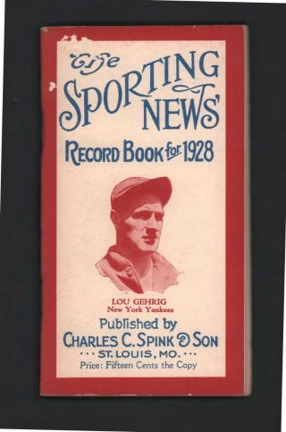 1928 Sporting News Record Book (horton Reprint)