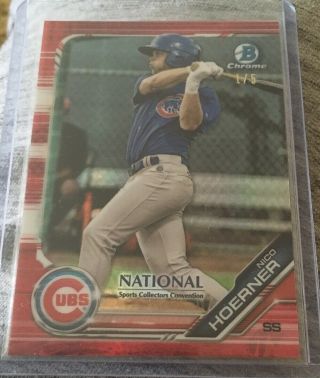 2019 National Sports Collectors Convention Bowman Chrome Nico Hoerner 1/5
