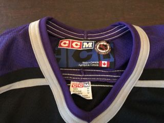 1999 - 2002 Los Angeles Kings CCM Black Purple Crown NHL Hockey Jersey Sz M 3