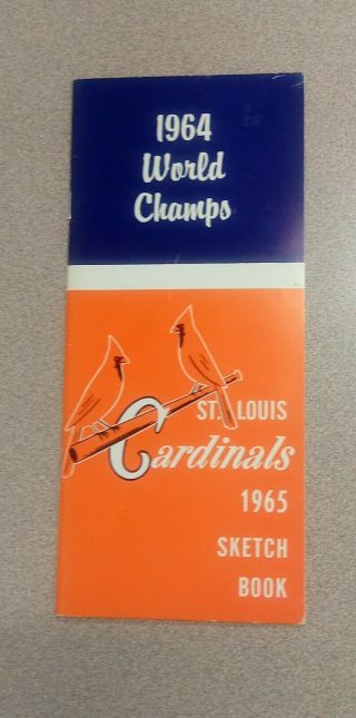 1965 St Louis Cardinals Media Guide Sketch Book 1964 World Champs