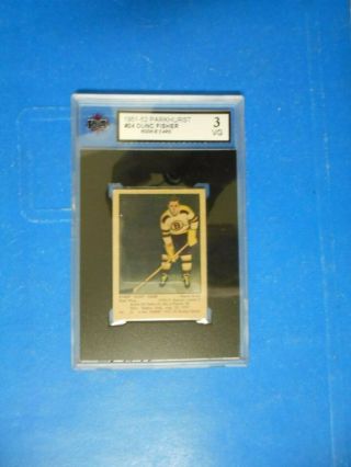 1951 - 52 Parkhurst 24 Dunc Fisher Nhl Hockey Rookie Card - Boston Bruins - Ksa 3 Vg
