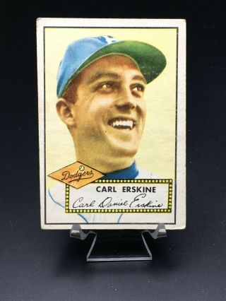 1952 Topps Baseball Carl Erskine (low Grade) 250 Brooklyn Dodgers