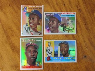 Hank Aaron In 2000 Topps Chrome Reprint Refractor Cards All 12 Cards Series 1