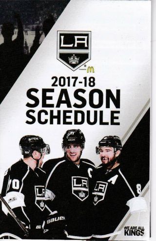 Los Angeles Kings Hockey Nhl Mini Pocket Schedule 2017 - 2018