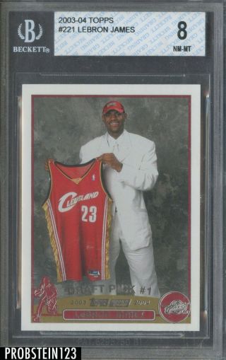 2003 - 04 Topps 221 Lebron James Cleveland Cavaliers Rc Rookie Bgs 8 W/ 9