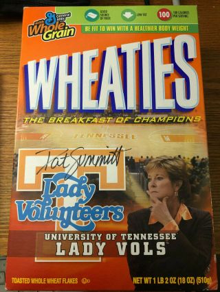 Pat Summitt Signed Wheaties Cereal Box University Of Tennessee Lady Vols