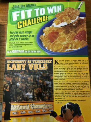 Pat Summitt Signed Wheaties Cereal Box University of Tennessee Lady Vols 3