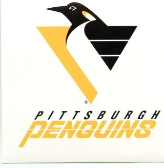 Pittsburgh Penquins Hockey Team Issued Decal Vintage 1990 
