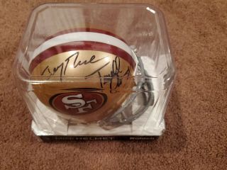 49ers Jerry Rice/terrell Owens - Signed - Autographed Mini Helmet W/coa