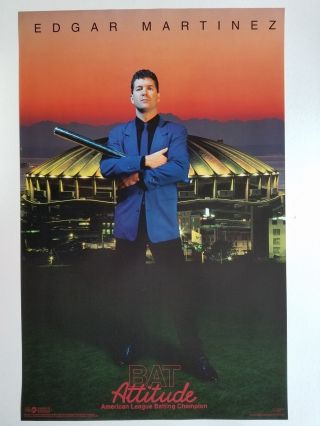 Edgar Martinez 1992 Seattle Mariners Baseball Poster Kingdome American League