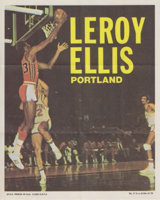 1970 - 71 Topps - Basketball Poster Insert - Leroy Ellis - 9 - Trail Blazers
