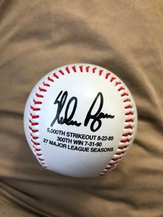 Nolan Ryan Auto Autograph Signed Ball Baseball 5,  000 Strikeout,  300th,  27th Mls
