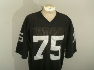 Mens Mitchell & Ness Oakland RAIDERS HOWIE LONG 75 SEWN NFL Football Jersey 56 3