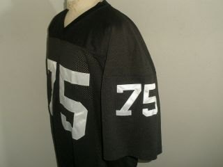 Mens Mitchell & Ness Oakland RAIDERS HOWIE LONG 75 SEWN NFL Football Jersey 56 5