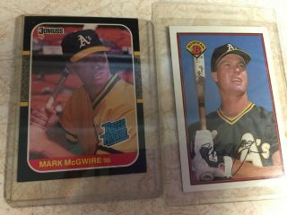 4 Mark McGwire Baseball Cards Includes Rookie Card - Topps 366 401 Donruss 46 Bowm 2
