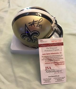 “alvin Kamara” Autograph Signed Orleans Saints Mini Helmet With Coa/jsa