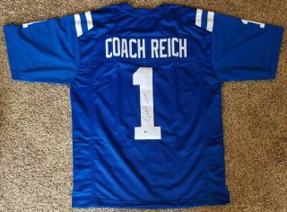 Frank Reich Signed Indianapolis Colts Jersey Beckett Bas Auto Autograph