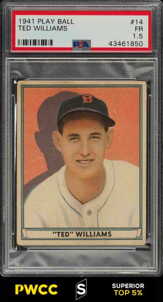 1941 Play Ball Ted Williams 14 Psa 1.  5 Fr (pwcc - S)