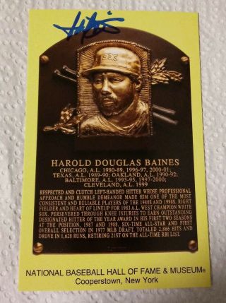 Chicago White Sox - Harold Baines Signed 2019 Hall Of Fame Induction Plaque Card