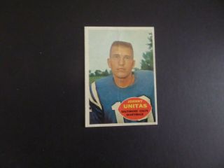 1960 Topps Johnny Unitas Colts Football Card 1 Vg/ex Bv $80.  00 1558