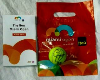 Novak Djokovic Signed Miami Open Practice Tennis Ball,  Miami Open Bonus