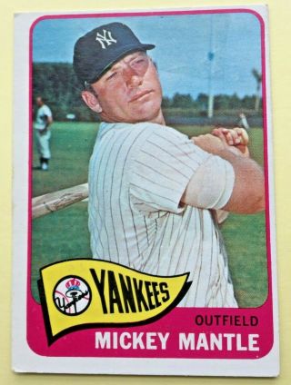 1965 Topps 350 Mickey Mantle York Yankees Hof