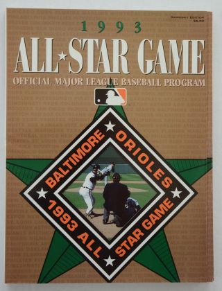 1993 Baseball All Star Game Official Program - Baltimore Orioles Camden Yards