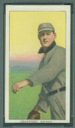 1909 - 11 T206 SAM CRAWFORD Throwing - Tigers - Sweet Caporal 350 factory 25 - PSA 6 2