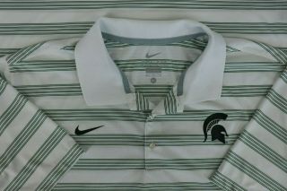 Nike Michigan State Spartans Mens Xl S/s Polo Shirt Dri - Fit Polyester
