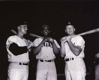 Willie Mays - Roger Maris - Mickey Mantle 8x10 Photo