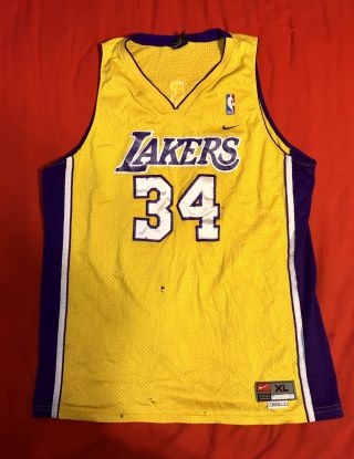 Vintage Nike Shaquille O’neal 34 Los Angeles Lakers Jersey Mens Sz Xl