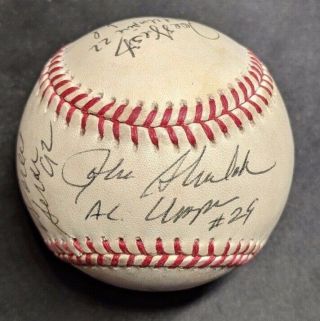 1992 World Series Baseball Hand Signed By 6 Umpires Autographed