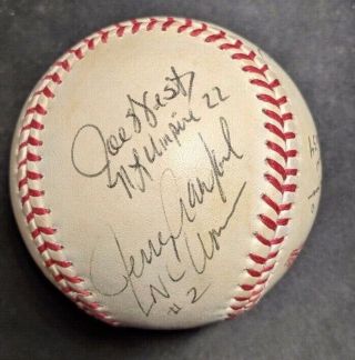 1992 World Series Baseball Hand Signed by 6 Umpires Autographed 4