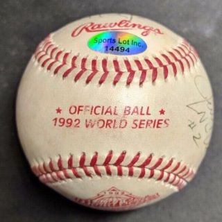 1992 World Series Baseball Hand Signed by 6 Umpires Autographed 6