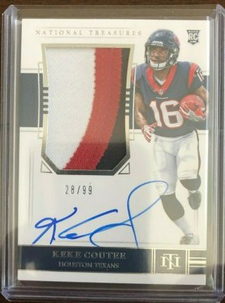 2018 Panini National Treasures Keke Coutee Rc 3 Color Patch Auto 194 