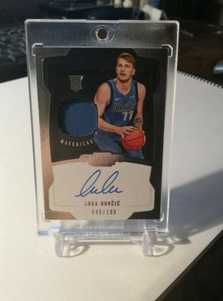 2018/19 Panini Dominion - Luka Doncic Jersey Patch Autograph Rc Rookie 45/199