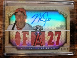 2013 Topps Triple Threads Future Phenoms Auto & Jersey Relic Mike Trout 08/99