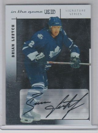 03 - 04 In The Game Signature Series Auto - Maple Leafs - Brian Leetch