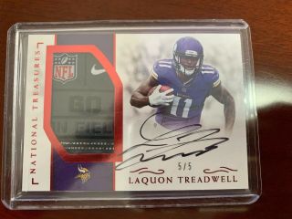 2016 National Treasures Laquon Treadwell Auto Rc Laundry Tag Nfl Shield Patch /5