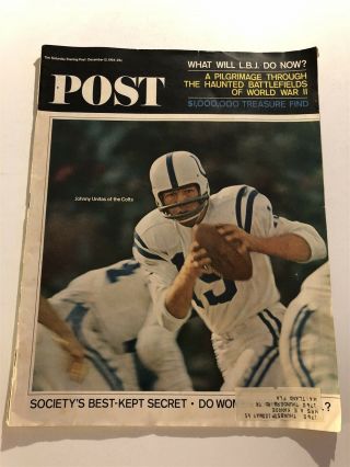 1964 Saturday Post Baltimore Colts Johnny Unitas Don Shula The Runaway Colts
