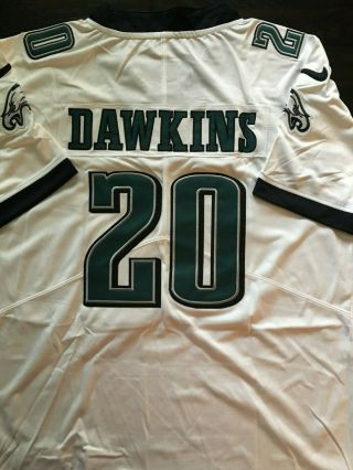 Brian Dawkins White Stitched Philadelphia Eagles Jersey 20 Men ' s Size XL 3