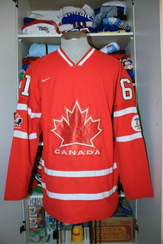Vtg Nike 2010 Team Canada Olympic Hockey Jersey Rick Nash Size Large Fight Strap