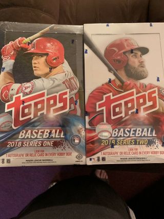 2018 Tops Baseball Hobby Boxes Series 1&2.  Each Box Has 1 Autograph Or Relic