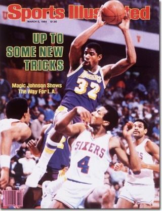 March 5,  1984 Magic Johnson Los Angeles Lakers Sports Illustrated